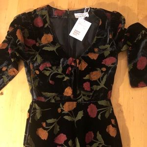 Black velvet flower dress